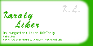 karoly liker business card